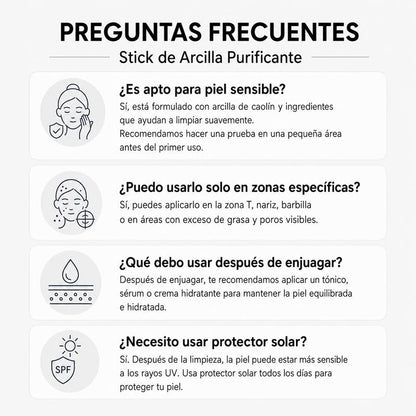 Limpieza Profunda Stick de Arcilla Volcánica con Carbón Activado