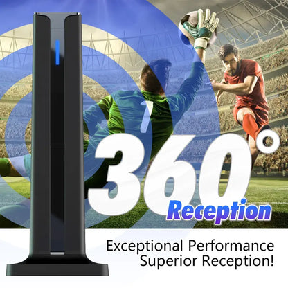 Antena de TV para Smart TV de interior, antenas HDTV de interior amplificadas digitales con base magnética fuerte de 3 m para Smart TV, fácil instalación, recepción de 360° y largo alcance, recepción para canales locales, compatible con 4K 1080P