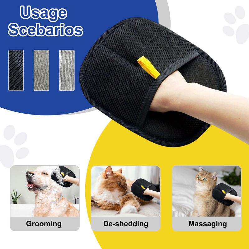 Guantes electrostáticos reutilizables para quitar el pelo de mascotas – Guante de aseo de doble cara para gatos y perros | Guante suave para quitar el pelo suelto de muebles, ropa, coche, alfombras y ropa de cama (sin pilas)