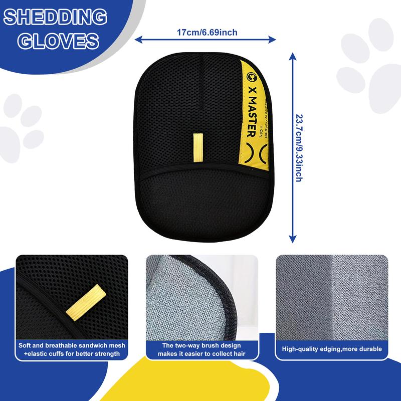 Guantes electrostáticos reutilizables para quitar el pelo de mascotas – Guante de aseo de doble cara para gatos y perros | Guante suave para quitar el pelo suelto de muebles, ropa, coche, alfombras y ropa de cama (sin pilas)