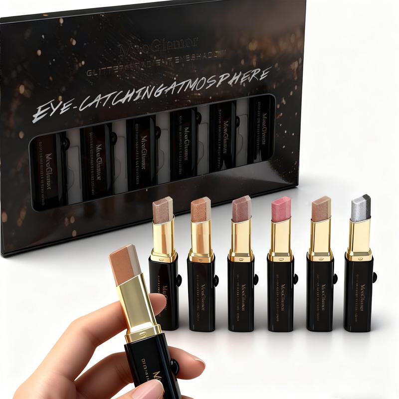 Barra de maquillaje para ojos mate, bicolor, resistente al agua y de larga duración