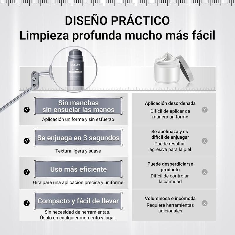 Limpieza Profunda Stick de Arcilla Volcánica con Carbón Activado