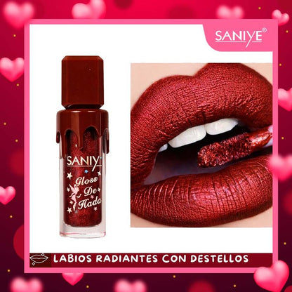 Labial Líquido Brillo Duradero con Glitter Alta Pigmentación