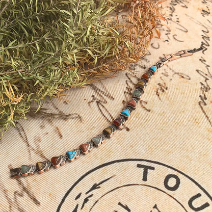 Pulsera de cobre Jecanori para mujer, pulseras magnéticas de cobre puro, piedras preciosas naturales únicas, regalos para mujer