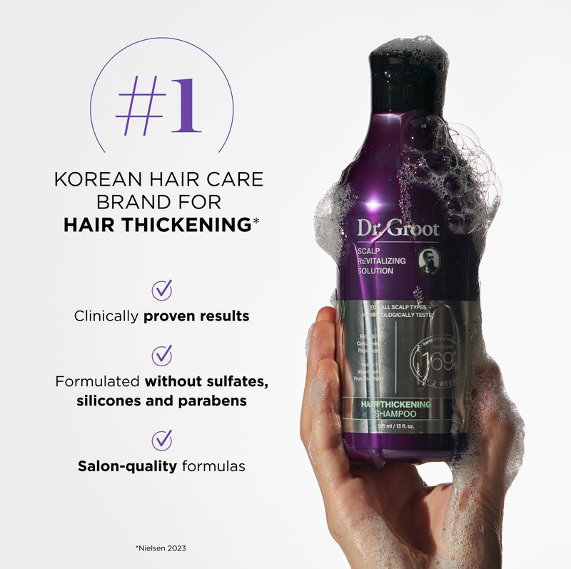 Dr. Groot Hair & Scalp Dynamic Duo Set Acondicionador Cuidado del Cabello Champú de Keratina para un Cabello Más Grueso, Biotina
