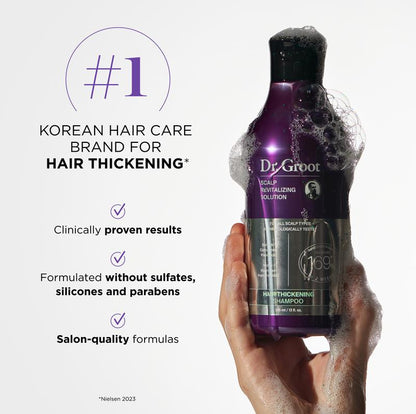Dr. Groot Hair & Scalp Dynamic Duo Set Acondicionador Cuidado del Cabello Champú de Keratina para un Cabello Más Grueso, Biotina