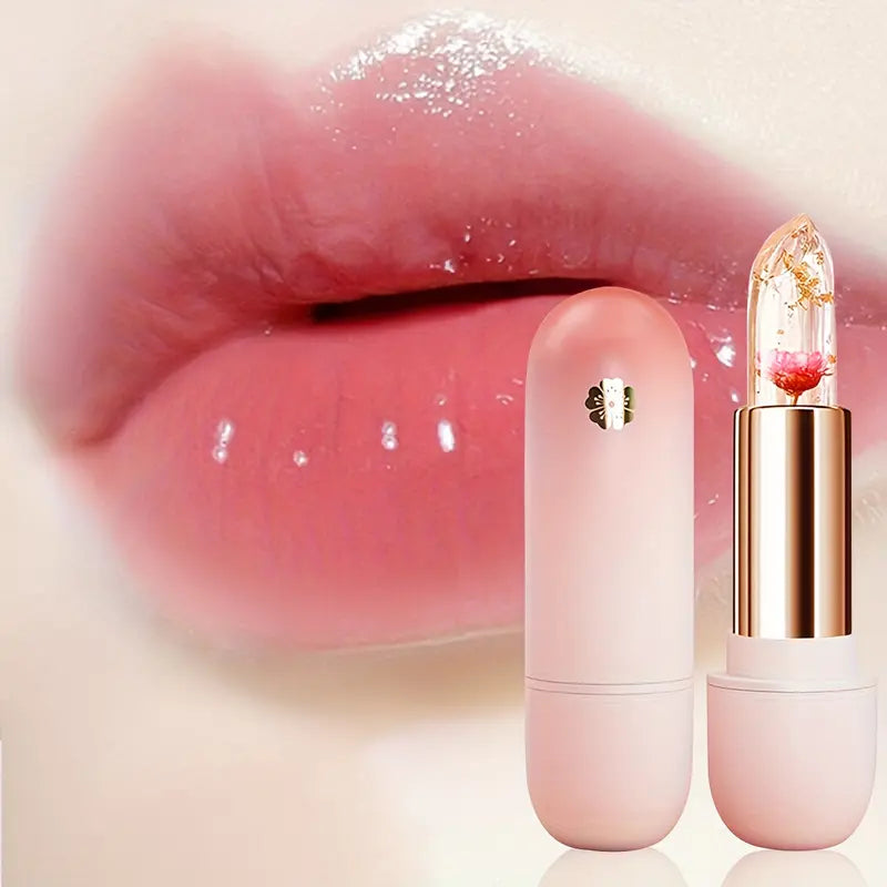 3 piezas - Set de labiales con pétalos transparentes