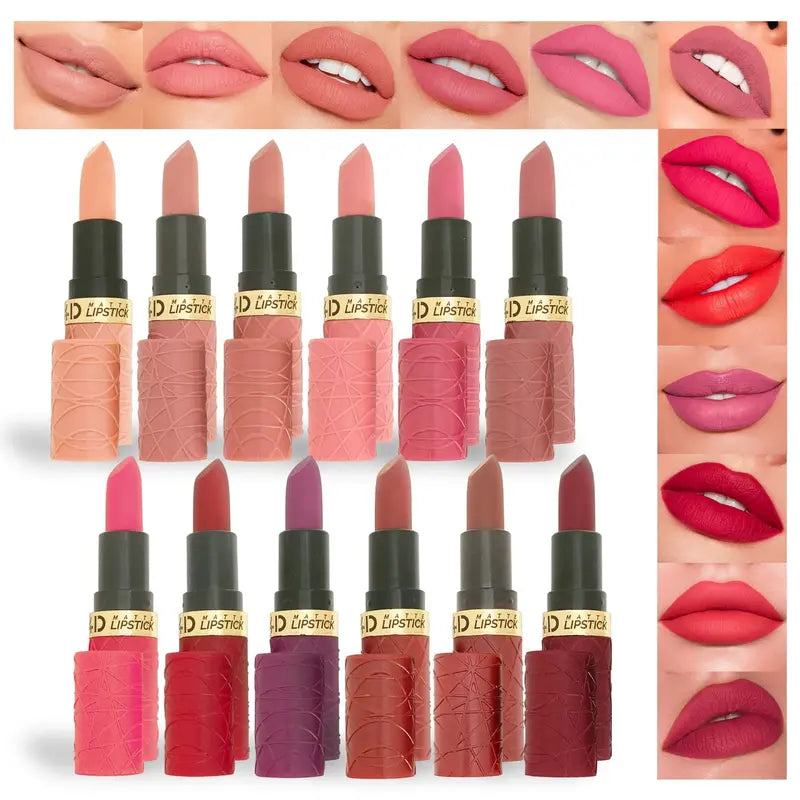 Color Duradero Set de Labiales Mate Hidratantes Suaves 6 Piezas