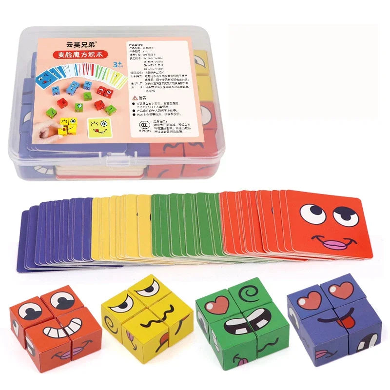 Juego de bloques de expresión facial Montessori