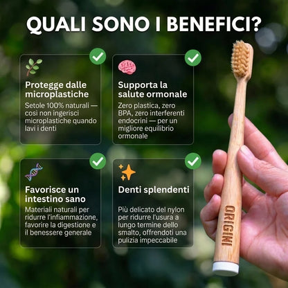 Cepillos de dientes de bambú y cerdas de jabalí – Pack de 4