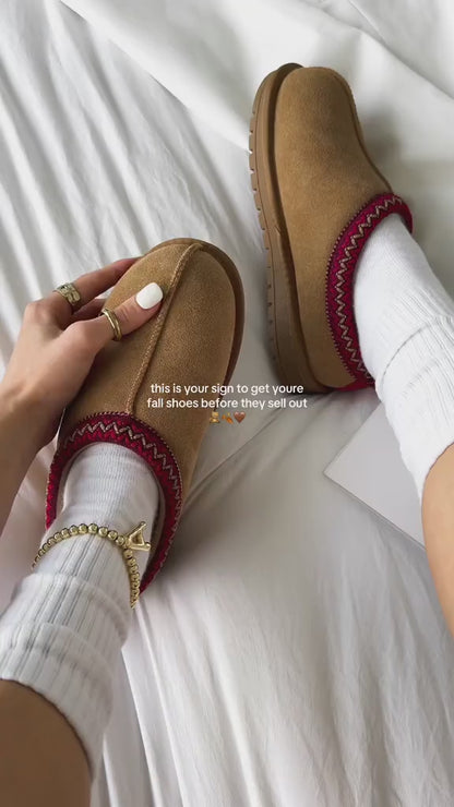 Zapatillas de ante trenzadas para mujer, para exteriores, con plataforma, forro de piel esponjosa, botines cortos para otoño e invierno, zapatos cálidos para caminar